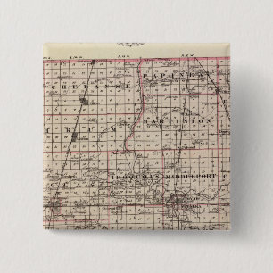 Badge Carré 5 Cm Carte du comté d'Iroquois