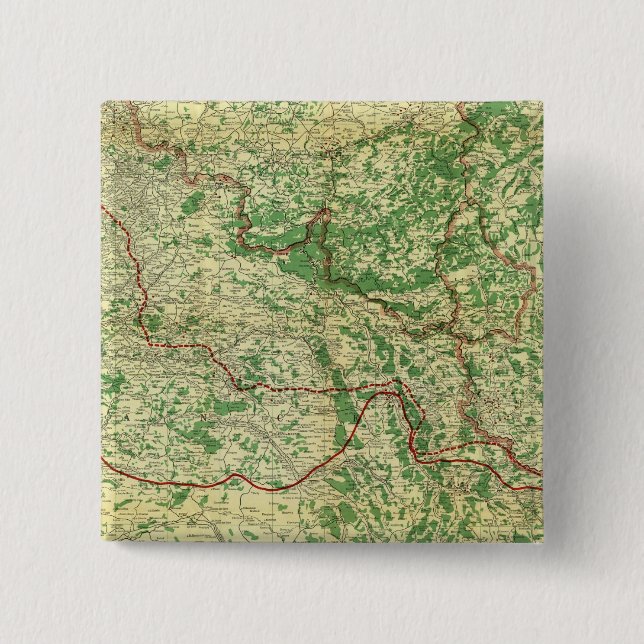 Badge Carré 5 Cm Carte du front ouest (Devant)