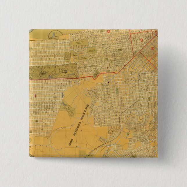 Badge Carré 5 Cm Carte du Guide Britton et Rey (Devant)