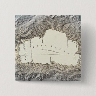 Badge Carré 5 Cm Carte du lac Tahoe