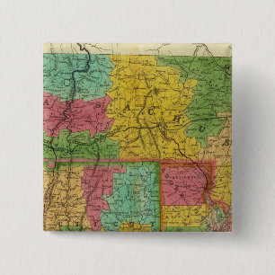 Badge Carré 5 Cm Carte du Massachusetts et du Connecticut