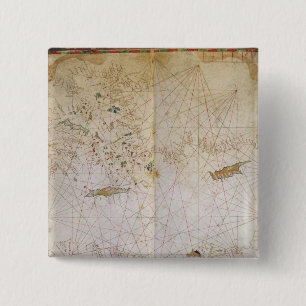 Badge Carré 5 Cm Carte du méditerranéen oriental