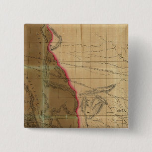 Badge Carré 5 Cm Carte du Mexique montrant le siège de la guerre