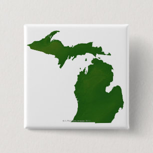 Badge Carré 5 Cm Carte du Michigan