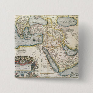 Badge Carré 5 Cm Carte du Moyen-Orient
