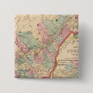 Badge Carré 5 Cm Carte du Québec par Mitchell