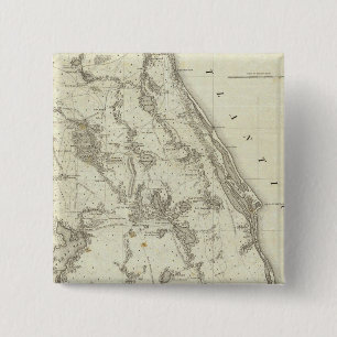 Badge Carré 5 Cm Carte Du Siège De La Guerre En Floride