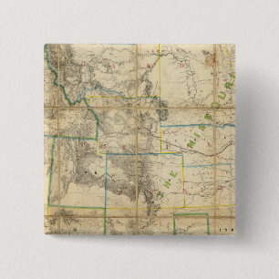 Badge Carré 5 Cm Carte Du Territoire Des États-Unis 2