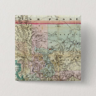 Badge Carré 5 Cm Carte Du Territoire Du Montana