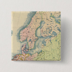 Badge Carré 5 Cm Carte ethnographique de l'Europe