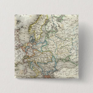 Badge Carré 5 Cm Carte Europe