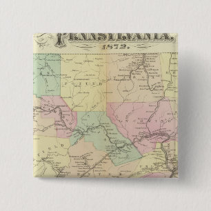 Badge Carré 5 Cm Carte ferroviaire Penn