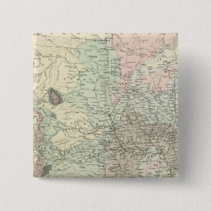 Badge Carré 5 Cm Carte géologique des États-Unis