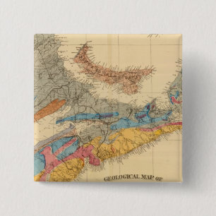 Badge Carré 5 Cm Carte géologique des provinces maritimes