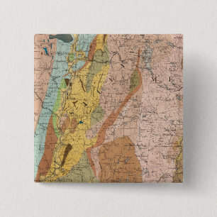 Badge Carré 5 Cm Carte géologique du New Hampshire 2