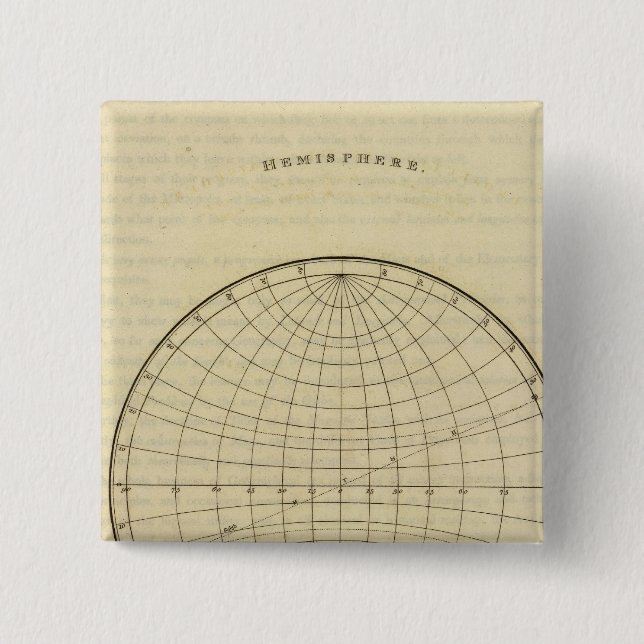 Badge Carré 5 Cm Carte hémisphérique (Devant)