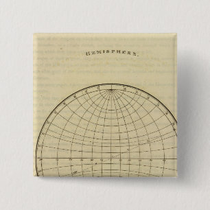 Badge Carré 5 Cm Carte hémisphérique