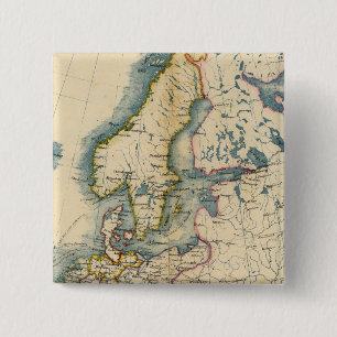Badge Carré 5 Cm Carte industrielle commerciale de l'Europe
