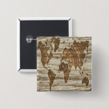 Carte marron du monde imprimée