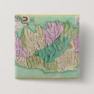 Badge Carré 5 Cm Carte militaire de la Corse, 1768