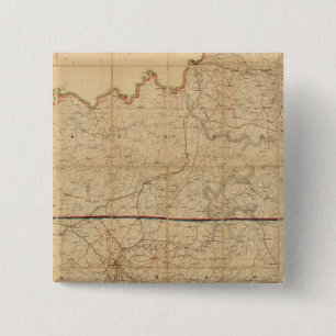 Badge Carré 5 Cm Carte militaire des États du Kentucky