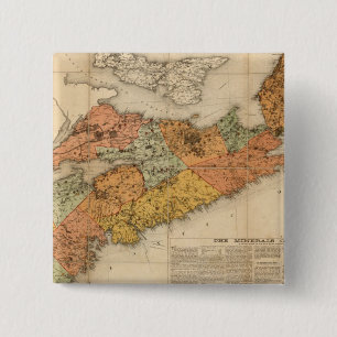 Badge Carré 5 Cm Carte minérale de l'église de la Nouvelle-Écoss