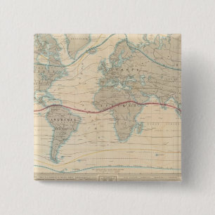 Badge Carré 5 Cm Carte mondiale de la végétation