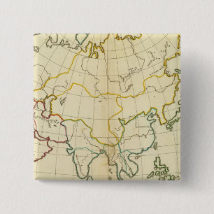 Badge Carré 5 Cm Carte plaine de l'Asie