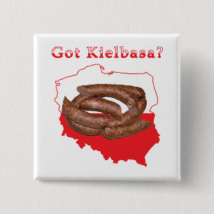 Badge Carré 5 Cm Carte Polonaise Kielbasa