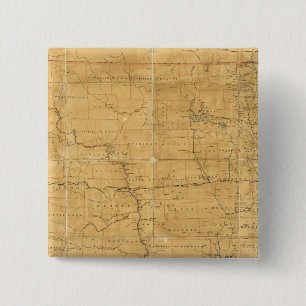 Badge Carré 5 Cm Carte postale du territoire du Dakota