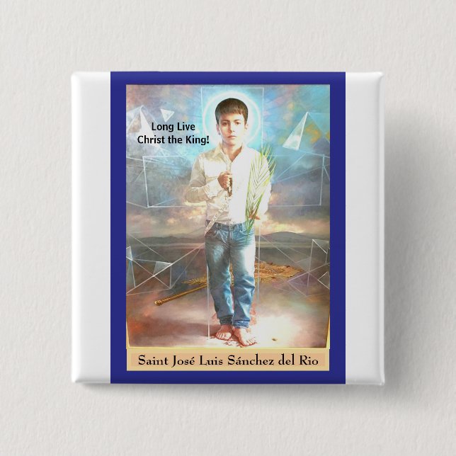 Badge Carré 5 Cm Carte Saint José Luis Sánchez del Rio (Devant)