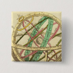 Badge Carré 5 Cm Carte Sphere