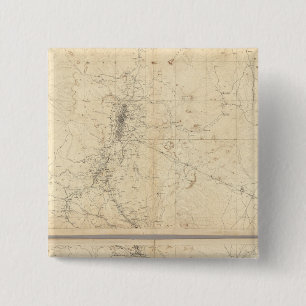 Badge Carré 5 Cm Carte topographique de la région minière de Wash