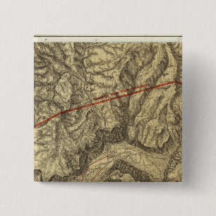Badge Carré 5 Cm Carte topographique de la vallée de Yosemite