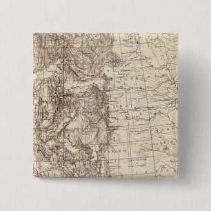 Badge Carré 5 Cm Carte topographique du Mississippi