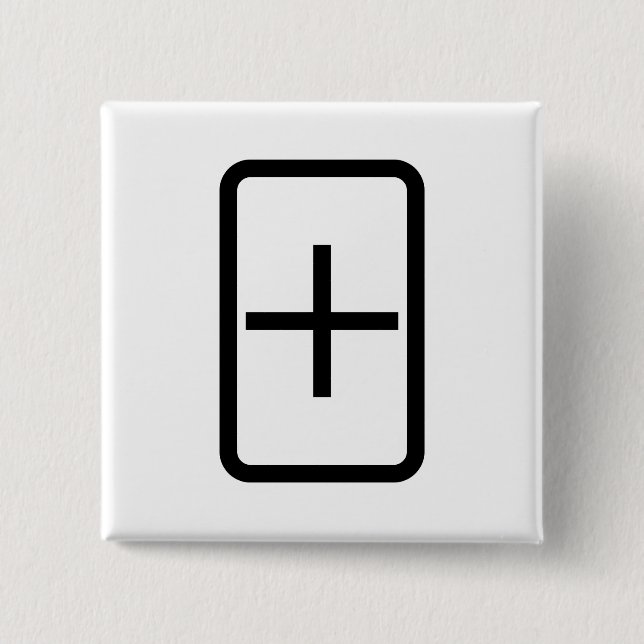 Badge Carré 5 Cm Carte Zener | Connexion Plus (Devant)