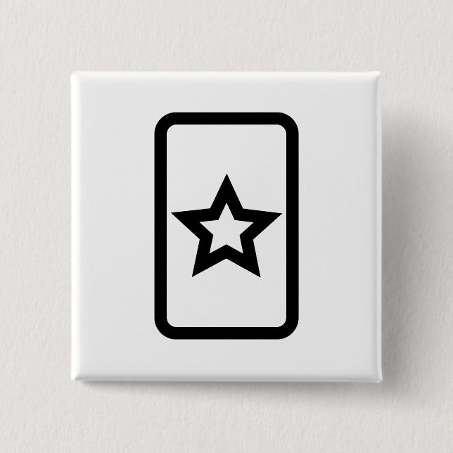 Badge Carré 5 Cm Carte Zener | Hollow 5 Pointed Star (Devant)
