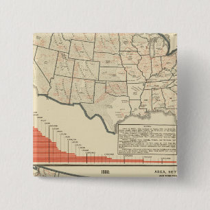 Badge Carré 5 Cm Cartes thématiques des États-Unis