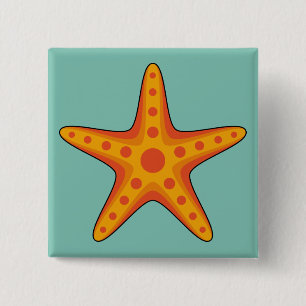 Badge Carré 5 Cm Carton d'Épis orange mignon