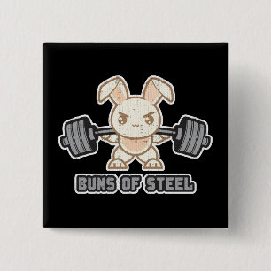 Badge Carré 5 Cm Cartoon De Lapin D'Entraînement - Buns D'Acier, An