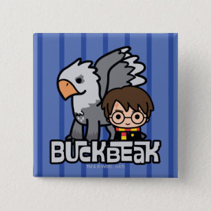 Badge Carré 5 Cm Cartoon Harry Potter and Buckbeak