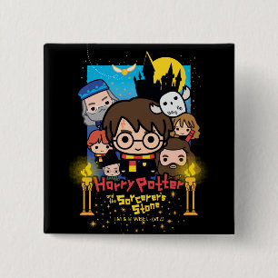 Badge Carré 5 Cm Cartoon Harry Potter and the Sorcerer's Stone