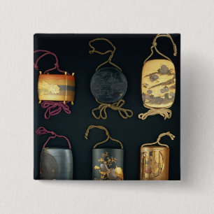 Badge Carré 5 Cm Cas d'Inro, 19ème siècle