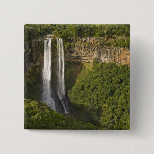 Badge Carré 5 Cm Cascade de Chamarel-la plus haute de Maurice, plus