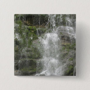 Badge Carré 5 Cm Cascade de La Chute dans le parc national de Foril