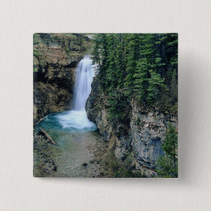 Badge Carré 5 Cm Cascade sur Falls Creek dans Lewis et Clark