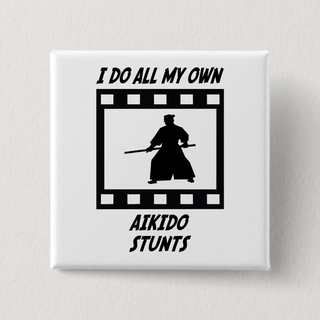 Badge Carré 5 Cm Cascades d'Aikido (Devant)