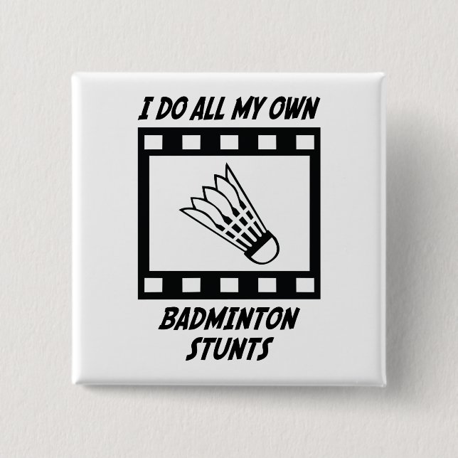Badge Carré 5 Cm Cascades de badminton (Devant)