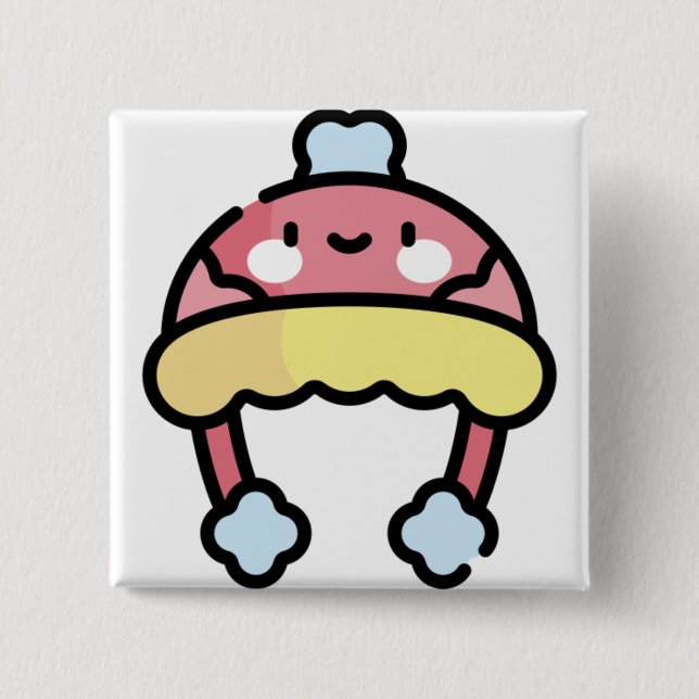 Badge Carré 5 Cm casquette (Devant)