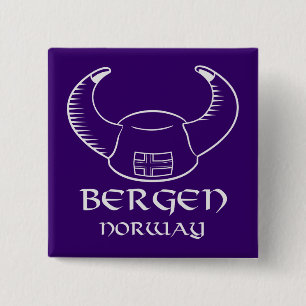 Badge Carré 5 Cm Casquette de Bergen Norvège Viking